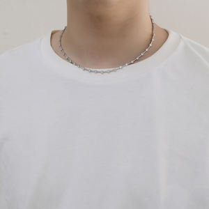 EYIKA oro bianco placcato rotondi da Tennis <span class=keywords><strong>con</strong></span> catena sottile 3MM semplice Design distanziatore 5A CZ collana di diamanti da donna - Product Image 4