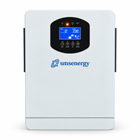 Sistem Penyimpanan Energi LiFePO4 All-in-One 1kWh 1kW, Inverter Baterai Surya UPS untuk Rumah, Pemasangan Dinding/Lantai, Input PV 600W