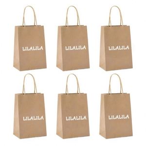 ถุงของขวัญกระดาษคราฟท์สีขาวแบบรีไซเคิลได้ เป็นมิตรกับสิ่งแวดล้อม หรูหรา ปรับแต่งได้ พร้อมโลโก้ - Product Image 6