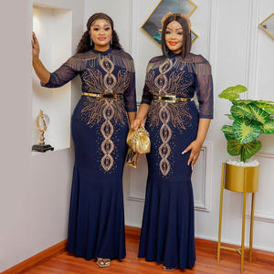 Vestido de fiesta de noche de alta calidad Vestido largo de mujer con decoraciones de patrón de botones de encaje - Product Image 1