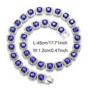 NL2068 Collar de azúcar azul oscuro Azul oscuro collar de cadena de aleacion de cubano para <span class=keywords><strong>las</strong></span> mujeres los hombres nueva llegada - Product Image 3