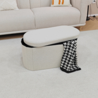 Bailey chaise personnalisée ellipsoïde velours stockage pouf pliant salon stockage pouf chaise avec pouf