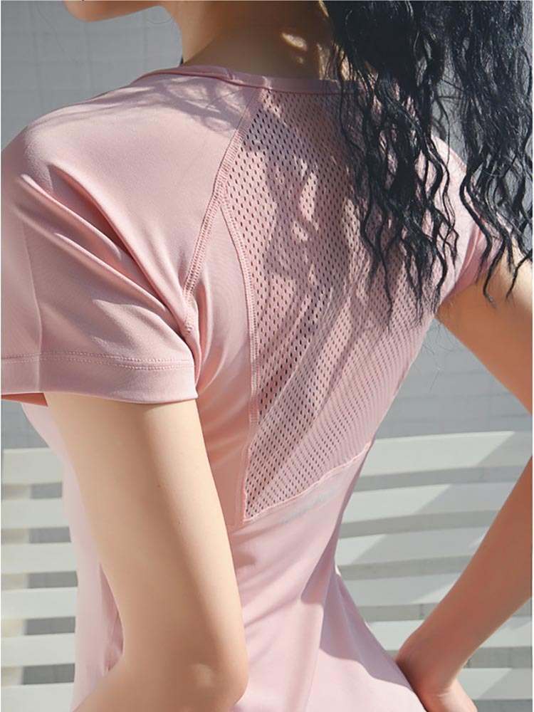 Women's Summer Sports Bra Windproof Breathable Sexy Fitness Yoga Top Quick Dry Training Back Workout T-shirt Short Sleeve Solid