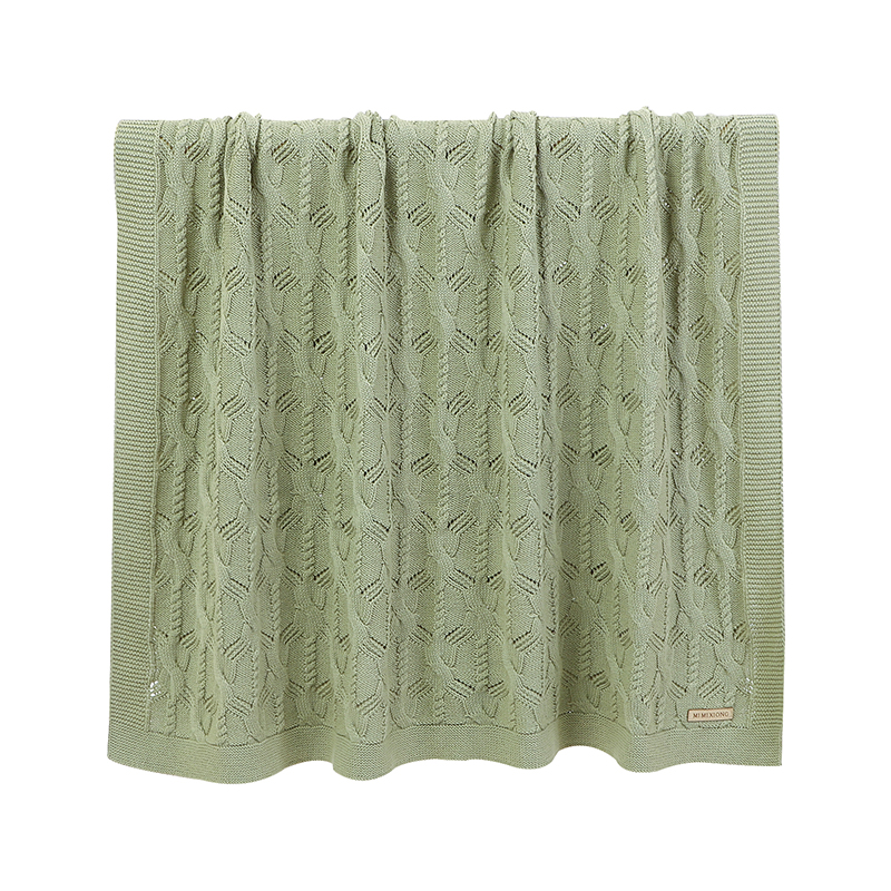 Оптовая продажа, Мягкая вязаная пеленка для детской коляски в полоску, летнее постельное белье в клетку