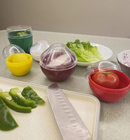 Magicaleast – Lot de 5 contenants réutilisables en plastique en forme de fruits et légumes pour réfrigérateur, avec design de conservation pour garder les aliments frais plus longtemps