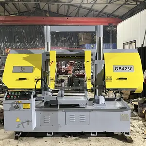 Máquina de sierra de banda CNC GK4232, máquina de sierra de banda de Metal, máquina de sierra de banda automática para corte de Metal de barra de acero