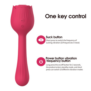Vibratore Clitorideo Ricaricabile USB con 10 Frequenze di Vibrazione, Silicone Morbido, Rotazione a 360°, Forma di Rosa - Product Image 6