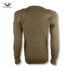 Long Sleeve V-Neck Pullover Knitted For Men Daily Wear Warm Winter Tactical Sweater