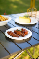 Assiettes rondes jetables en bagasse de canne à sucre de 8 pouces, robustes et écologiques, pour le camping et les mariages