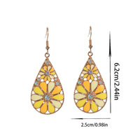 Anting-anting menjuntai jenis bunga matahari tetes air Bohemia anting-anting perhiasan Vintage Aloi banyak warna grosir