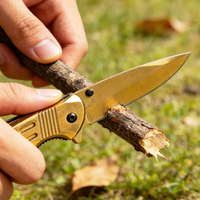 Couteau de poche pliant à lame noire de haute qualité |   Couteau de poche EDC avec manche en aluminium pour le camping et les activités de plein air