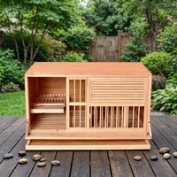 Vente en gros de cage à pigeons moderne en bois naturel, maison pour animaux de compagnie, volière spacieuse pour oiseaux pour salon avec fermeture à bouton