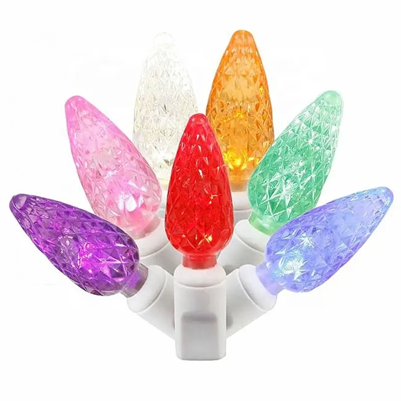 16 Color RGB C6 Strawberry Battery UL 50LED wedding lighting christmas tree lights led christmas decorations light show string