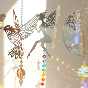 Kit All'Ingrosso di Acchiappasole in Cristallo K9 con Prisma di Luce Argentato e Ciondolo con Perline 7 Chakra a Forma di Angelo per Decorazioni Artigianali da Finestra Fatte a Mano - Product Image 3