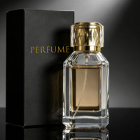 Flacon de parfum en verre transparent, 50 ml, 100 ml. Flacon de parfum luxueux vide avec couvercle doré, logo et emballage personnalisés