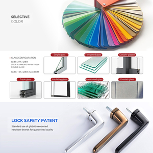 डर्ची आधुनिक शैली में उच्च प्रदर्शन में सुधार सुरक्षा जल सबूत चिकनी स्विंग विंडो एल्यूमीनियम कैसमेंट खिड़कियां - Product Image 5