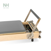 Lit de Pilates en bois de chêne pliable - Reformer à résistance réglable pour l'entraînement du tronc et le remodelage corporel