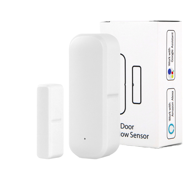 Tuya Smart WiFi Door Sensor Magnetic Window Detector Barking Alarm Alexa Google Home Easy Installation Portable ABS Home