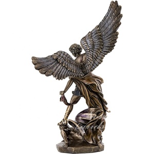 Al <span class=keywords><strong>aire</strong></span> libre jardín decorativo grande tallada latón bronce San Miguel Arcángel escultura para venta - Product Image 3