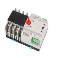 Interrupteurs de transfert automatique double alimentation 4P 3 phases 220V sur rail DIN pour onduleur PV, 100A, commutateur de conversion