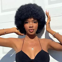 Courtes Perruques Pixie Afro Crépues Bouclées Sans Colle 100% Cheveux Humains Brésiliens Bruts Perruque Frontale en Dentelle HD Transparente 13X4 pour Femmes Noires