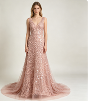 Tissu en tulle lourd et volumineux avec sequins et perles, broderie multicolore faite à la main, maille extensible en polyester/métallique pour mariage