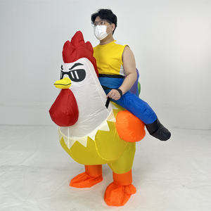 Venta caliente Ride Rooster Mascot disfraces inflables para adultos vestido Animal pollo Cosplay <span class=keywords><strong>disfraz</strong></span> - Product Image 5