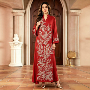 Vestido largo de <span class=keywords><strong>talla</strong></span> <span class=keywords><strong>grande</strong></span> con lentejuelas, estilo étnico, elegante, con adornos brillantes, de material de calidad, para viajes, moda del Golfo, Eid, OEM/ODM. - Product Image 3