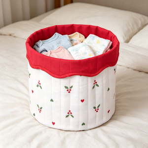 Cesta de Almacenamiento Plegable de Algodón y Lino para Niños, Reversible, con Estampado de Plantas, No Tóxica, Organizador de Calcetines, Ropa y Pañales para Bebés - Product Image 2