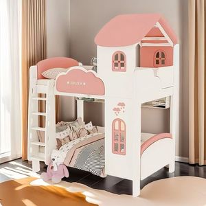 Lit Château Princesse Rose de Luxe Dernière Génération 2026 – Ensemble de Meubles de Chambre pour Filles avec Lit Superposé - Product Image 2