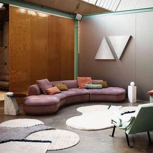 تصميم أثاث منزلي حديث سحابة مستديرة بيضاء أريكة منحنية مقطعية لغرفة المعيشة أو شقة للمدارس ومراكز التسوق - Product Image 5