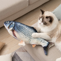 Mainan Kucing USB Rechargeable Ikan Realistis Termasuk Catnip Dapat Dicuci Hadiah untuk Anak Kucing Elektrik Bergetar Otomatis Mainan Kucing Peliharaan