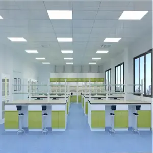 大学用带玻璃搁板的耐化学性操作台药房医疗办公室学校科学实验室家具