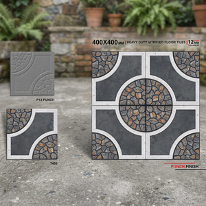 Carreaux de parking en porcelaine émaillée numérique gaufrés 40x40cm 9mm 12mm, finition rustique mate antidérapante pour extérieur - Product Image 3
