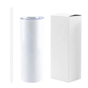 Gobelet isotherme droit en acier inoxydable de 12 oz personnalisé pour sublimation, à double paroi, avec paille, pour voiture - Product Image 2