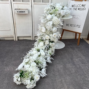Fleurs artificielles de luxe en gros pour décoration de mariage, arrangement floral en soie pour toile de fond, rangée de fleurs artificielles en soie pour mur - Product Image 4