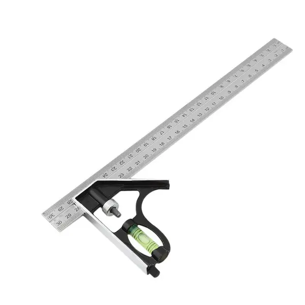 300Mm Multifunctional Adjustable Combination Angle Ruler With Bubble Level Square Angle Ruler Measuring Tools