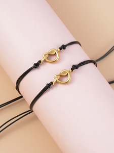 Juego de 2 Pulseras de Hilo Negro Hechas a Mano con Nudo de <span class=keywords><strong>la</strong></span> <span class=keywords><strong>Amistad</strong></span> para Protección y Buena Suerte, Pulsera de Cuerda Trenzada de Acero Inoxidable - Product Image 4