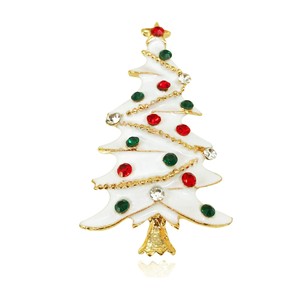 High End Weihnachts baum Brosche Broschen Luxus Frauen Weihnachts dekoration Serviette Ring Schnalle für Amazon Großhandel - Product Image 2