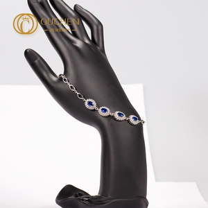 All'ingrosso 5A <span class=keywords><strong>braccialetto</strong></span> di nozze per le donne <span class=keywords><strong>braccialetto</strong></span> di pietra blu con zaffiro Cubic zirconi braccialetti incorniciati - Product Image 4