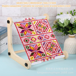 Wooden Embroidery <b>Frame</b> Rectangular <b>Canvas</b> Cross Stitch Hoop Lap Tapestry Needlework DIY Making Weaving Durable Cotton - Product Image 2