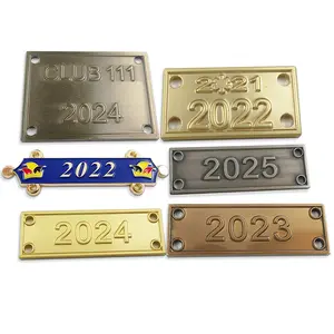 Customized brand logo engraved plate tag custom metal clothing labels tag for garment