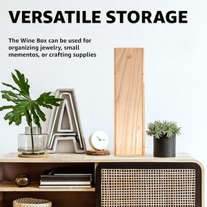 Rượu vang sang trọng hộp gỗ đơn thanh lịch Hộp rượu bằng gỗ với nắp và dây thừng xử lý - Product Image 5