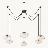 Lustre linéaire en verre et acier inoxydable 84 pouces, suspension de luxe pour table de conférence, salle à manger longue, sur mesure