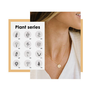 Colliers pendentifs <span class=keywords><strong>en</strong></span> acier inoxydable 316L, plante feuille Cactus tournesol Rose lys naissance fleur gravé disque 9MM - Product Image 1