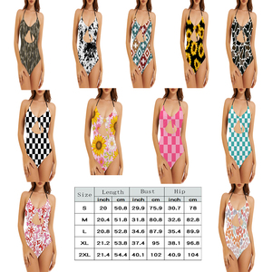 Traje de baño Sexy de dibujos animados para mujeres adultas, venta al por mayor, 2 uds, traje de baño, conjuntos de traje de baño, ropa de mamá con estampado marrón, cuadros a rayas de leopardo - Product Image 2