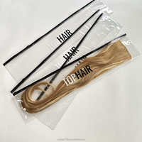 Sacs d'emballage en PVC transparent de haute qualité avec logo personnalisé pour extensions de cheveux, sacs d'emballage en plastique givré avec fermeture éclair pour mèches de cheveux