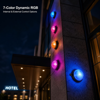 Lumière ponctuelle LED 100 mm, décoration de façade de bâtiment, extérieur, étanche, autre, RGB, blanc chaud, 24 V, lampe murale extérieure