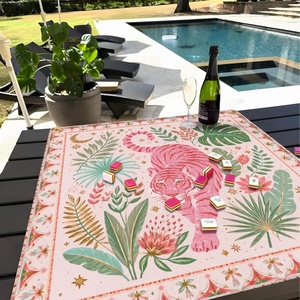 Tropische Tiger Mahjong Matte <span class=keywords><strong>Botanische</strong></span> Wildkatze Tischdecke Skurriles Deko-Dekor - Product Image 4
