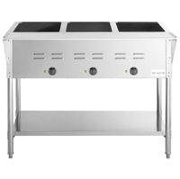 Chauffe-plats commercial, présentoir de nourriture chaude pour buffet, 3 bacs, table à vapeur au gaz, bain-marie en acier inoxydable